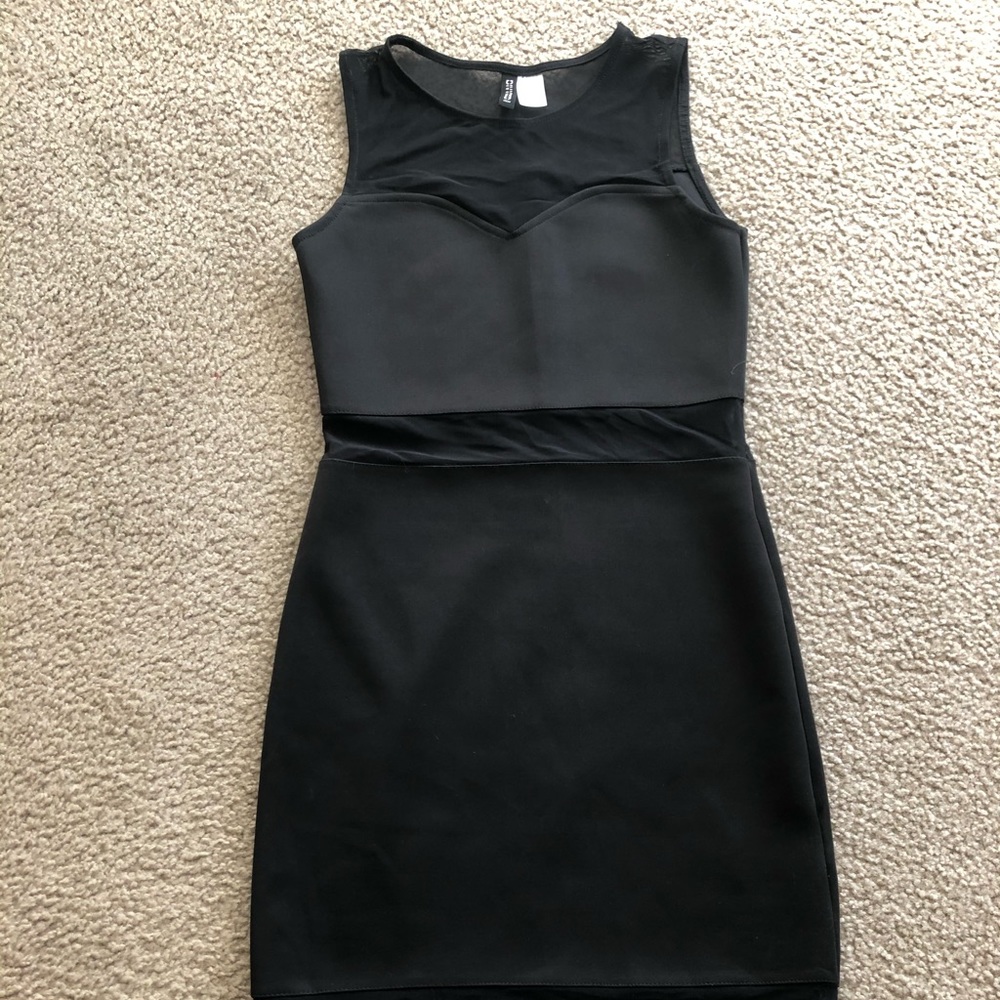 H&M Mesh Detail Little Black Dress